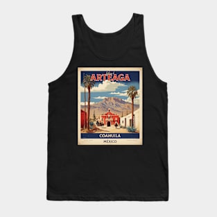 Arteaga Coahuila Mexico Sunset Tourism Travel Vintage Poster Tank Top